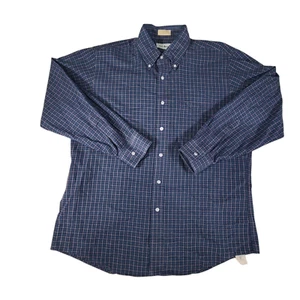 Vintage LL Bean Shirt Mens 16.5 / 33 Blue Made in USA Heavy Fabric Long Sleeve - Picture 1 of 7