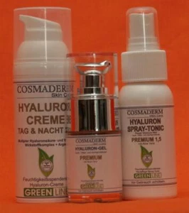 Cosmaderm - Hyaluron Set : Premium Gel, 24h Creme und Spray Tonic 1.5 - Bild 1 von 1