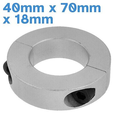 Aluminium Clamp 40mm X 70mm X 18mm Diameter Split Collar Lock Limit Ring Shaft • 19.39£