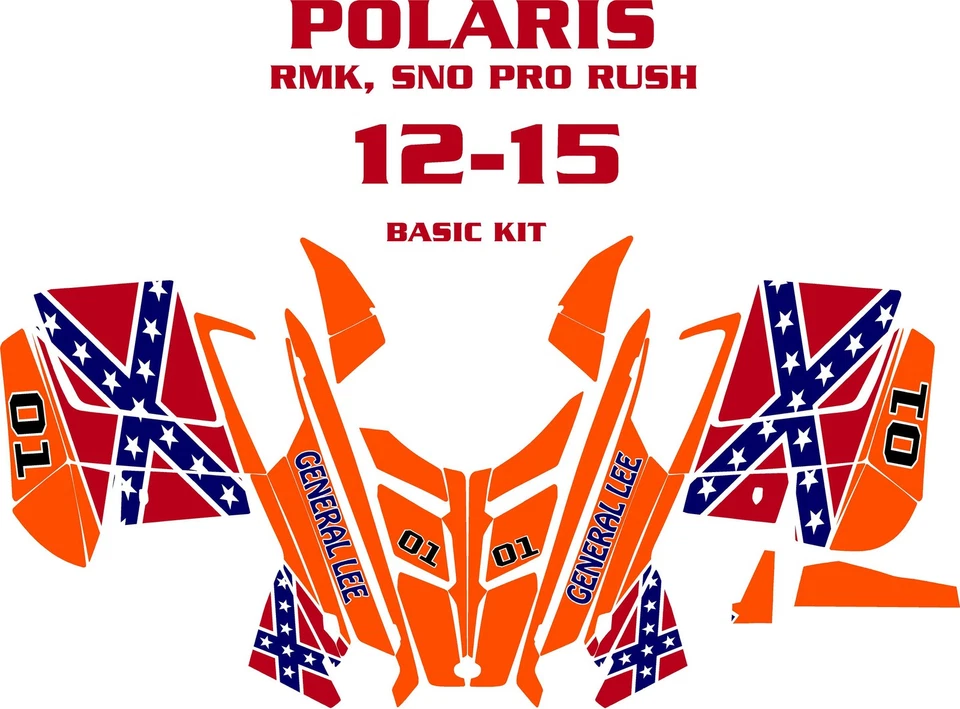 Snowmobile Wrap Polaris Gen 2 Decal 99-11 Flag V1 Basic