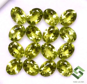 12.90 Cts Natural Peridot Oval Cut 8x6 mm Lot 10 Pcs Lustrous Loose Gemstones - Picture 1 of 5
