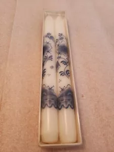 Par de candelabros Holland con diseño floral azul - Imagen 1 de 3
