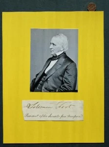 1843-66 Vermont Senator / Congressman Solomon Foot signed autograph & photo set- - Picture 1 of 1