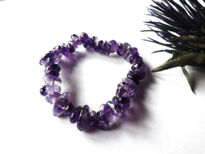 SCHMUCK-STCK ARMBAND Amethyst Splitter Chips Lila Trommelstein - Bild 1 von 2