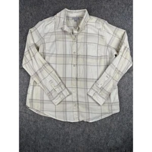 Ocean Coast Shirt Women's Size XL White Beige Checkered Long Sleeve Button-Up - Picture 1 of 7