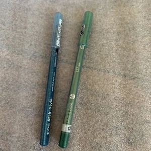 2 STYLI-STYLE Line & Seal 24 Eyeliner Pencil 127 Jade (Waterproof, 904 Glitter - Picture 1 of 3