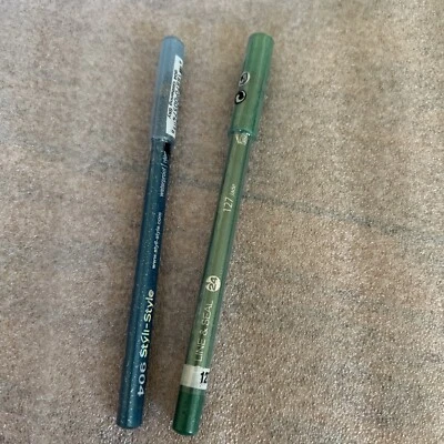 2 STYLI-STYLE Line & Seal 24 Eyeliner Pencil 127 Jade (Waterproof, 904 Glitter - Image 1 of 3
