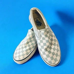 Vans Light Blue Classic Checkerboard Slip On Shoes Size 7.5W, 6.0M - Picture 1 of 8