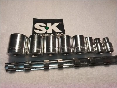 S-K  1/2" DRIVE SOCKET SET MM 12pt  8PC  - Image 1 of 4