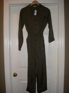 Ann Taylor Loft Outlet grüner Overall mit Knopfleiste Small neu mit Etikett - Bild 1 von 3