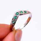Natural Emerald Ring Emerald Ring For Women Sterling Sliver Stackable Band