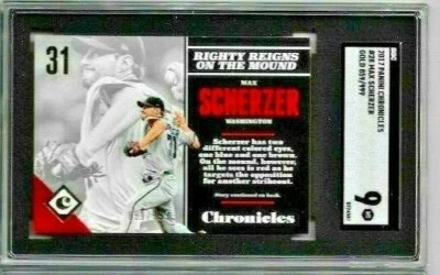 2017 Panini Chronicles Max Scherzer Gold /999 SGC 9 - Image 1 of 2