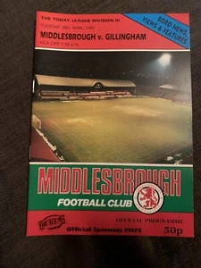1987 Middlesbrough V Gillingham Football Programme - Picture 1 of 2