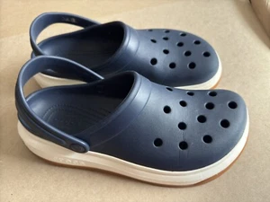 CROCS Navy Blue White Midsole M10 W12 - Preowned Very Clean - Picture 1 of 13