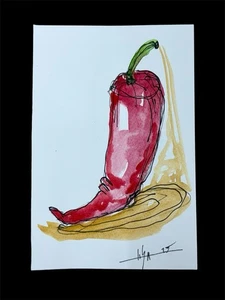 ORIGINAL CUBAN WATERCOLOR PORTRAIT by LISA • 4x6” on Canson • Signed Modern Art - Picture 1 of 1