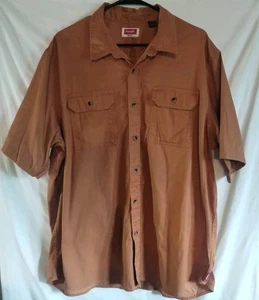 Wrangler Burnt Orange Short Sleeve Button Up Shirt Size XL Mens Western - Picture 1 of 7