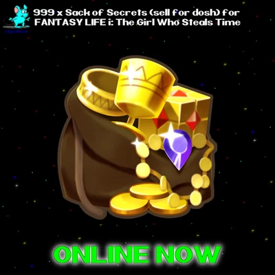 🪙 999 Sacks of Secrets (sell for dosh) FANTASY LIFE i: The Girl Who Steals Time - Image 1 of 2