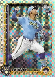 2025 Topps Chrome - #201 Carlos Rodriguez RC X-Fractor - Brewers Rookie - Picture 1 of 2