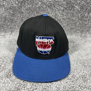 Vintage New Jersey Nets Snapback Hat Cap Black Blue NBA 90s Basketball USA - Picture 1 of 7