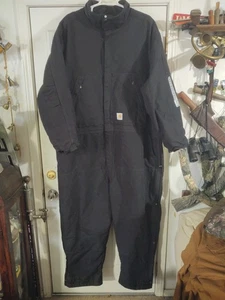 Carhartt Men’s 4XL Black Washed Duck Extreme Warmth Insulate  Coveralls - Picture 1 of 11