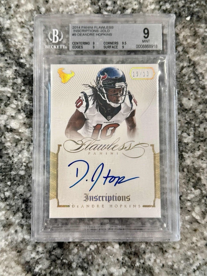 BGS 9 2014 Deandre Hopkins Panini Flawless Inscriptions 10/10 Auto RC  Jersey # - Image 1 of 2