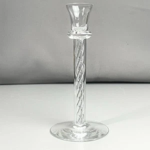 Kosta Boda Air Twist Stem Glass Candle Stick Holder Sweden Double Helix 7" - Picture 1 of 11