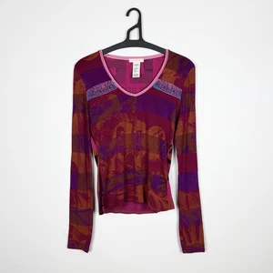 Custo Barcelona Pullover Oberteil Y2K Vintage JPG-Stil Damen Langarm Gesicht Größe 4 - Bild 1 von 24