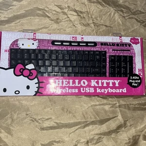 Neue Hello Kitty USB Tastatur Sanrio Sakar Pink Internet/Multimedia Hotkeys - Bild 1 von 3