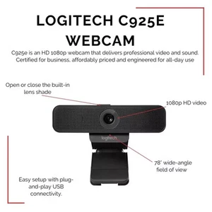 Kamera internetowa HD Logitech C925e 1080p/30fps do wideokonferencji - U0030-O - Zdjęcie 1 z 3