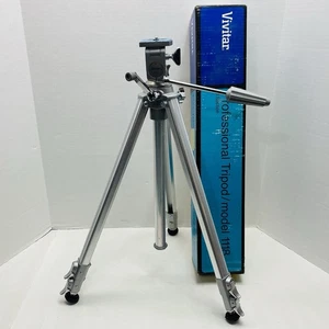 Vtg Vivitar Professional Camera Tripod Model 1118 - Aluminum - Made in Japan EUC - Picture 1 of 14