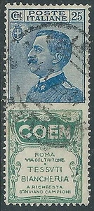 1924-25 REGNO USATO PUBBLICITARI 25 CENT COEN - R6-8 - Imagen 1 de 1