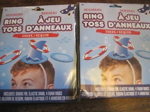 NEW -LOT OF 2 Headband Shark Ring Toss ages 3+ Kids FUN/Party Games - Picture 1 of 1