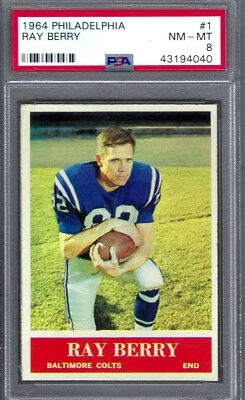 1964 Philadelphia #001 PSA 8 Ray Berry Colts 1 - Image 1 of 2