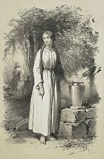 Bertrade de Laon Or Berthe Queen de France Lithography Of 1848 Xixth