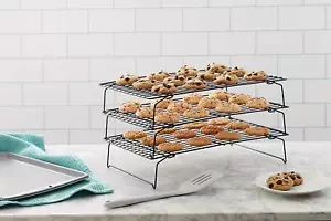 3-Tier Cooling Rack Set Baking Racks Wire Non-Stick Stackable Cookies Bakeware - Picture 1 of 7