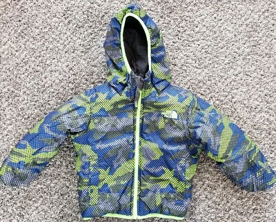 North Face Jacket Boys 2XS XXS Black Blue Camo Reversible Coat Kids Youth - Image 1 of 4