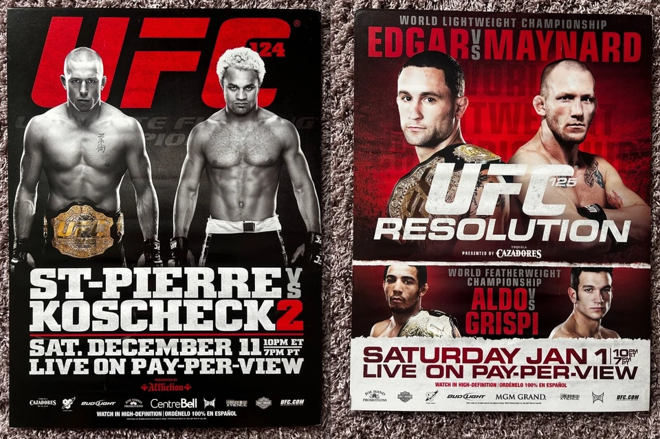 Póster oficial UFC 124/UFC 125 doble cara 18x24 gran forma George St. Pierre Foto 1 de 4