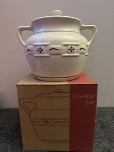 LONGABERGER WOVEN TRADITIONS *TRADITIONAL RED* BEAN POT COOKIE JAR #32409 NIB - Picture 1 of 5
