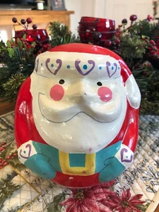 vtg Roly Poly Santa Paper Mache Hand Crafted MCM Weighted Bottom 6.5" x 5.5" - Picture 1 of 9