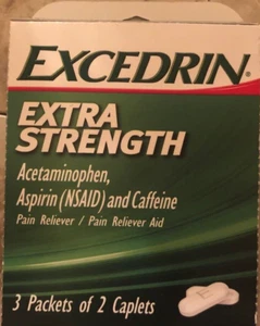 Caplets Excedrin Extra Strength 1bx of 6 Caplets-Brand New-SHIPS N 24 HOURS - Picture 1 of 4
