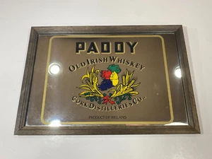 Paddy Old Irish Whiskey Bar Mirror, Cork Distilleries Ireland, Wood Frame - Picture 1 of 6