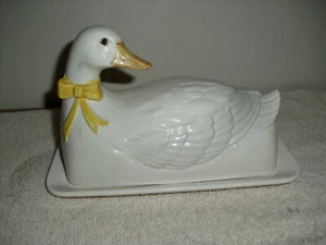 Plato de mantequilla con forma de pavo blanco artesanal Otarigi - Japón - Imagen 1 de 9