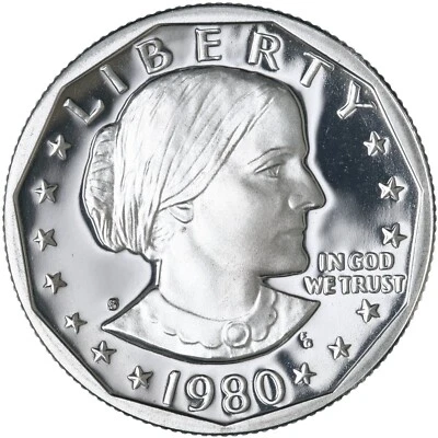 1980-1981 S Susan B Anthony Gema Prueba Dólar Run Tipo 1 Juego de 2 monedas CN-Clad Foto 1 de 2