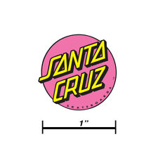 1 Inch Pink Santa Cruz Classic Dot Skateboard Sticker Screaming Hand Old School