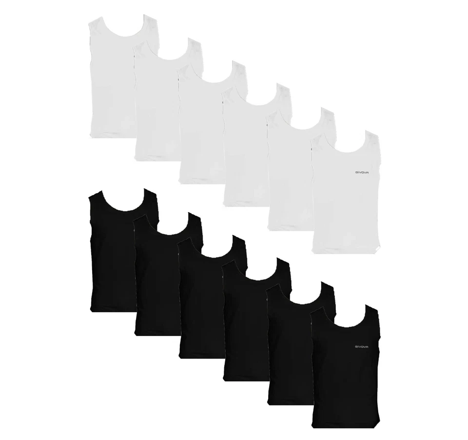 6x PACK smanicato givova cotone 100% UOMO girocollo estiva 2 COLORI moda casual - Immagine 1 di 2