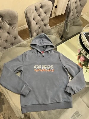 Guess женщин синий толстовка с капюшоном размер маленький золото блестки хлопок Лос-Анджелес - Изображение 1 из 4