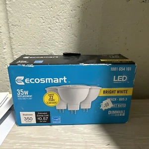 3 EcoSmart 35-Watt 120-Volt GU5.3 Dimmable Bright White Reflector Flood Lights - Picture 1 of 6