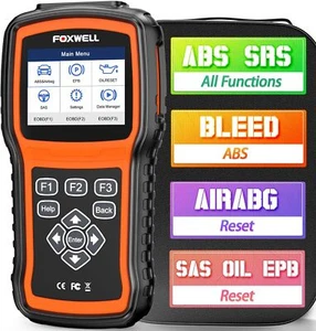 FOXWELL Car OBD2 Scanner Brake Bleeding ABS SRS Resets Code Reader Active Test - Imagen 1 de 16