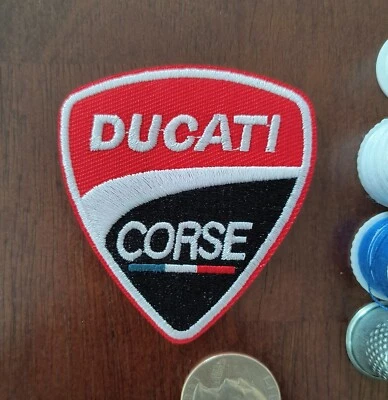 Ducati Patch Italian Motorcycle Moto Touring Biker Embroidered Iron On 2.5x2.4" - Image 1 of 3