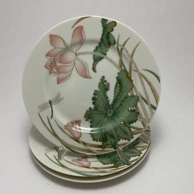 Pratos de salada Fitz and Floyd Lotus Garden | 7,5" | Conjunto de 3 | 1980 descontinuado - Imagem 1 de 4
